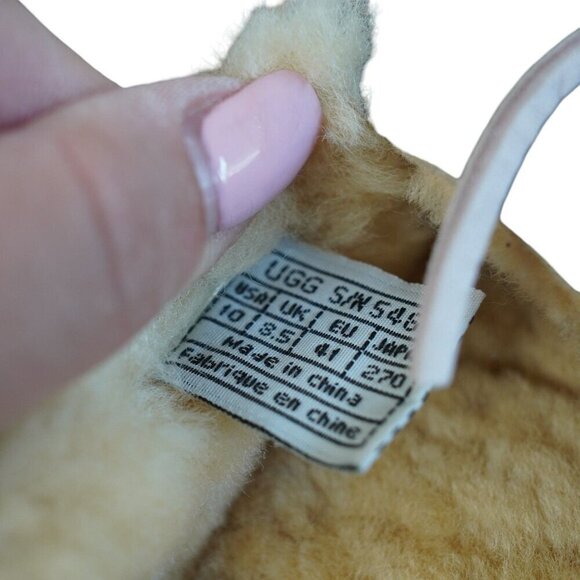 UGG Sheepskin Dakota Moccasin‎ Slippers Womens Size 10 Brown/Pink Slip-On - Picture 5 of 8